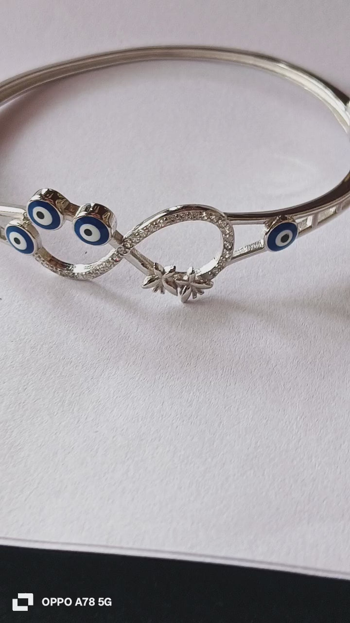 92.5 silver bracelet with rhodium polish for girls. weight 10gm.