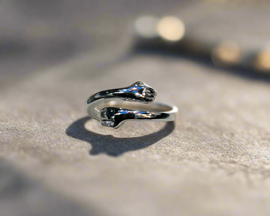 Silver ring with rhodium plating love ring for lovely couples weight 2.780gm size 16 no.