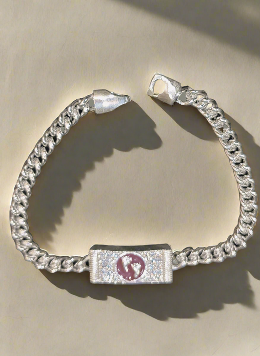 Lakshmi Paduka bracelet for kids, also known as 'Laxmi Charan bracelet' or 'Goddess Lakshmi bracelet' is an auspicious and religious bracelet that has the symbol of Lakshmi's feet. This bracelet is specially designed for kids and wearing it is believed to