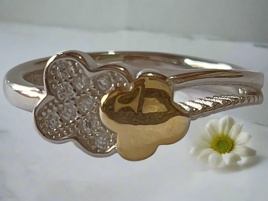 Ring for girls 92.5 silver with rhodium plating free size weight 2.470 gm