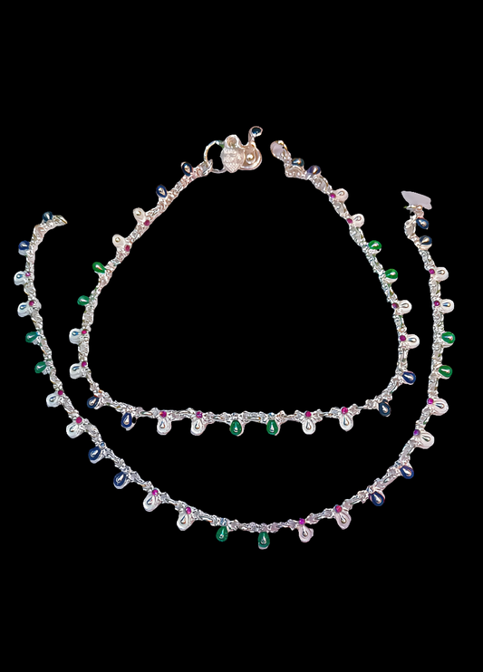 Silver payal weight 30.200   size 10 inch