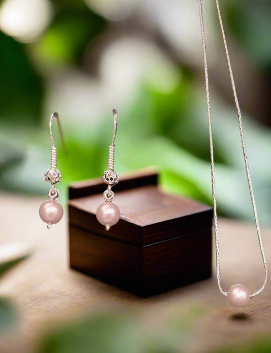 Silver stud earring with silver chain and rodiyam plated weight 7.170 gram