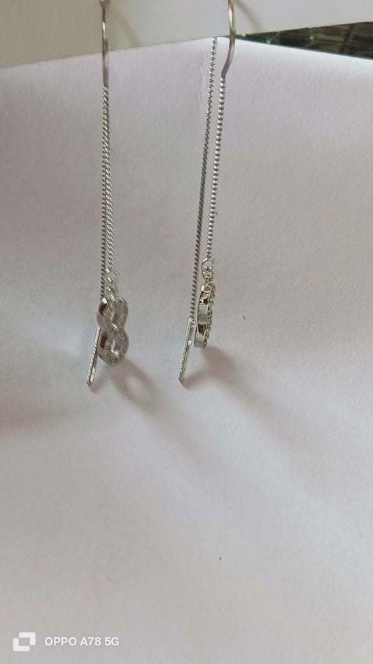 Earring 92.5 silver with rhodium plating weight 2.030 gm