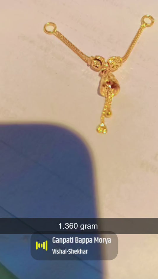Short mangalsutra 20 carat hollmark weight 1.360 gram