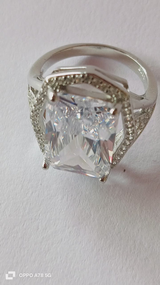 Ring for girls 92.5 silver with rhodium plating size 9 no. Weight 6.120 gm