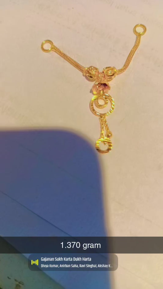 Short mangalsutra 20 carat hollmark weight 1.370 gram