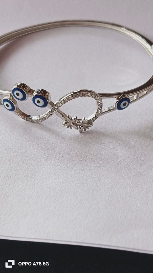 92.5 silver bracelet with rhodium polish for girls.   weight 10gm.