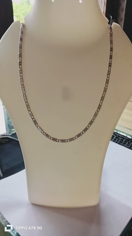 92.5 silver nababi chain for mens with rhodium polish weight 21.670 gram